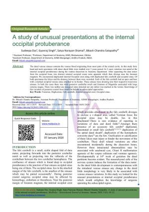 A Study of Unusual Presentations at the Internal Occipital Protuberance