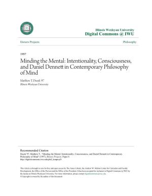 Intentionality, Consciousness, and Daniel Dennett in Contemporary Philosophy of Mind" (1997)