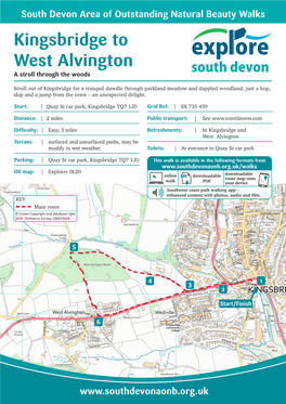 Kingsbridge to West Alvington Walk Printable