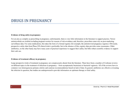 Evidence of Drug Safety in Pregnancy