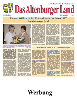 Ramona Willhain Ist Die “Unternehmerin Des Jahres 2006” Im Altenburger Land