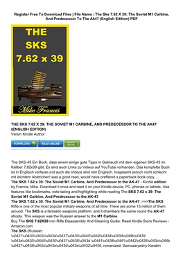 [PDF] Free the SKS 7.62 X 39: the Soviet M1