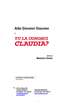 Tu La Conosci Claudia?