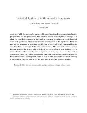 Statistical Significance for Genome-Wide Experiments