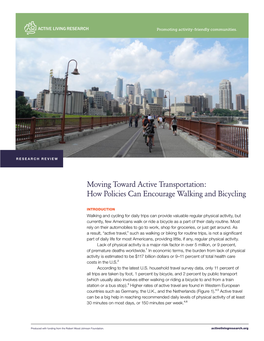 Moving Toward Active Transportation: How Policies Can Encourage Walking and Bicycling
