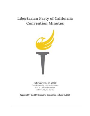 Libertarian Party of California Convention Minutes