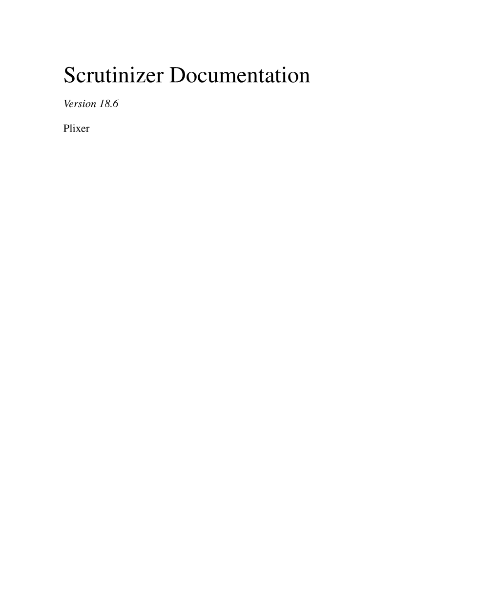 Scrutinizer Documentation Version 18.6