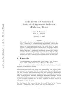Model Theory of Ultrafinitism I: Fuzzy Initial Segments of Arithmetic