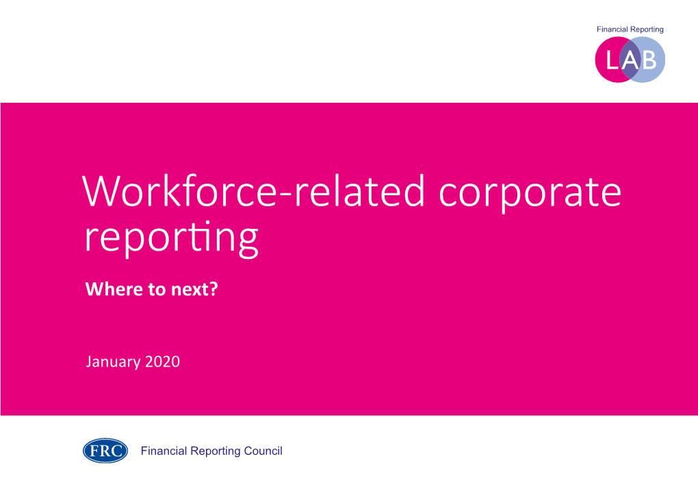 Workforce-Related Corporate Reporting Where to Next?