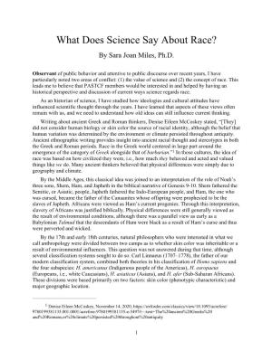 What Does Science Say About Race? by Sara Joan Miles, Ph.D