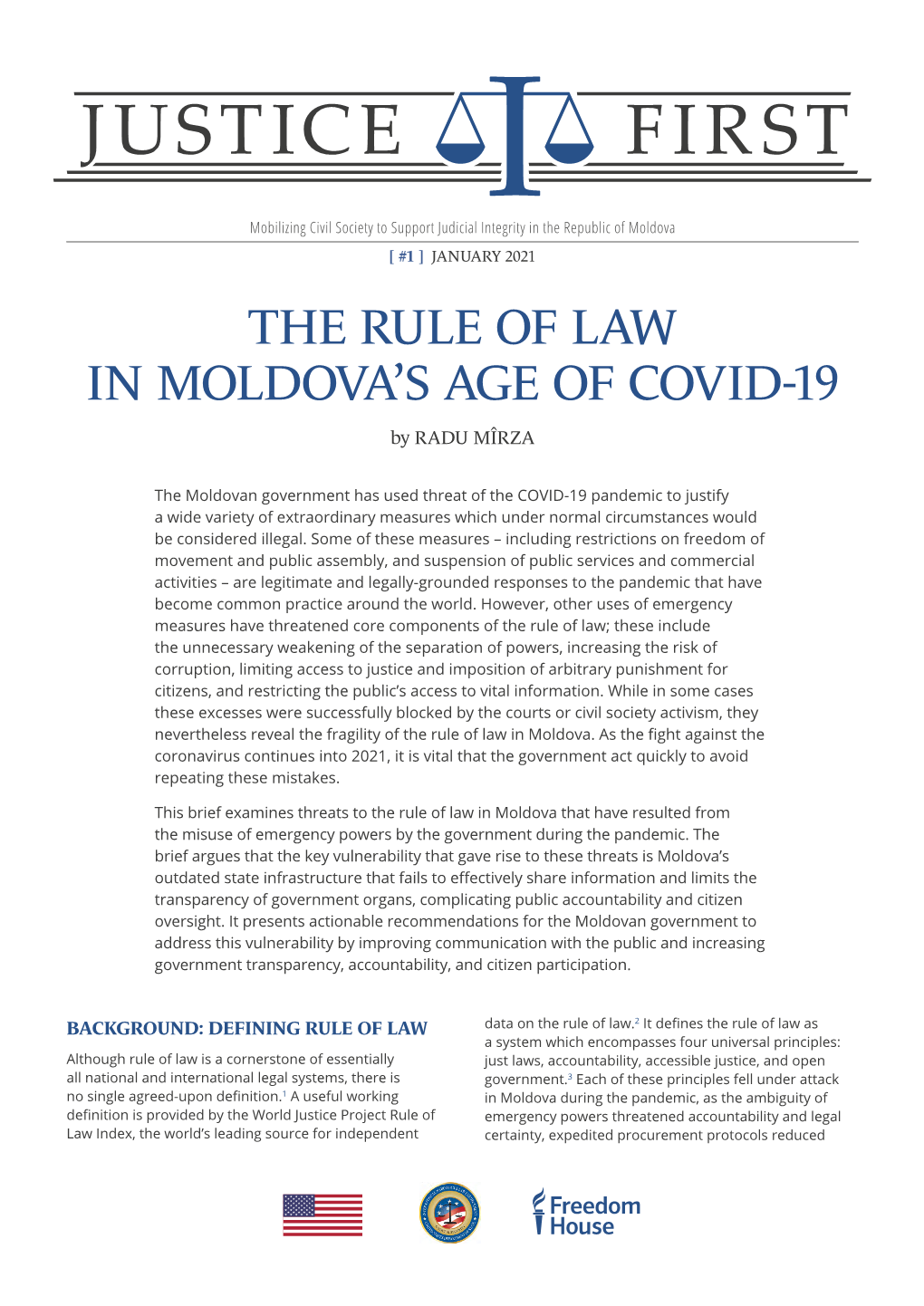 The Rule of Law in Moldova's Age of Covid-19