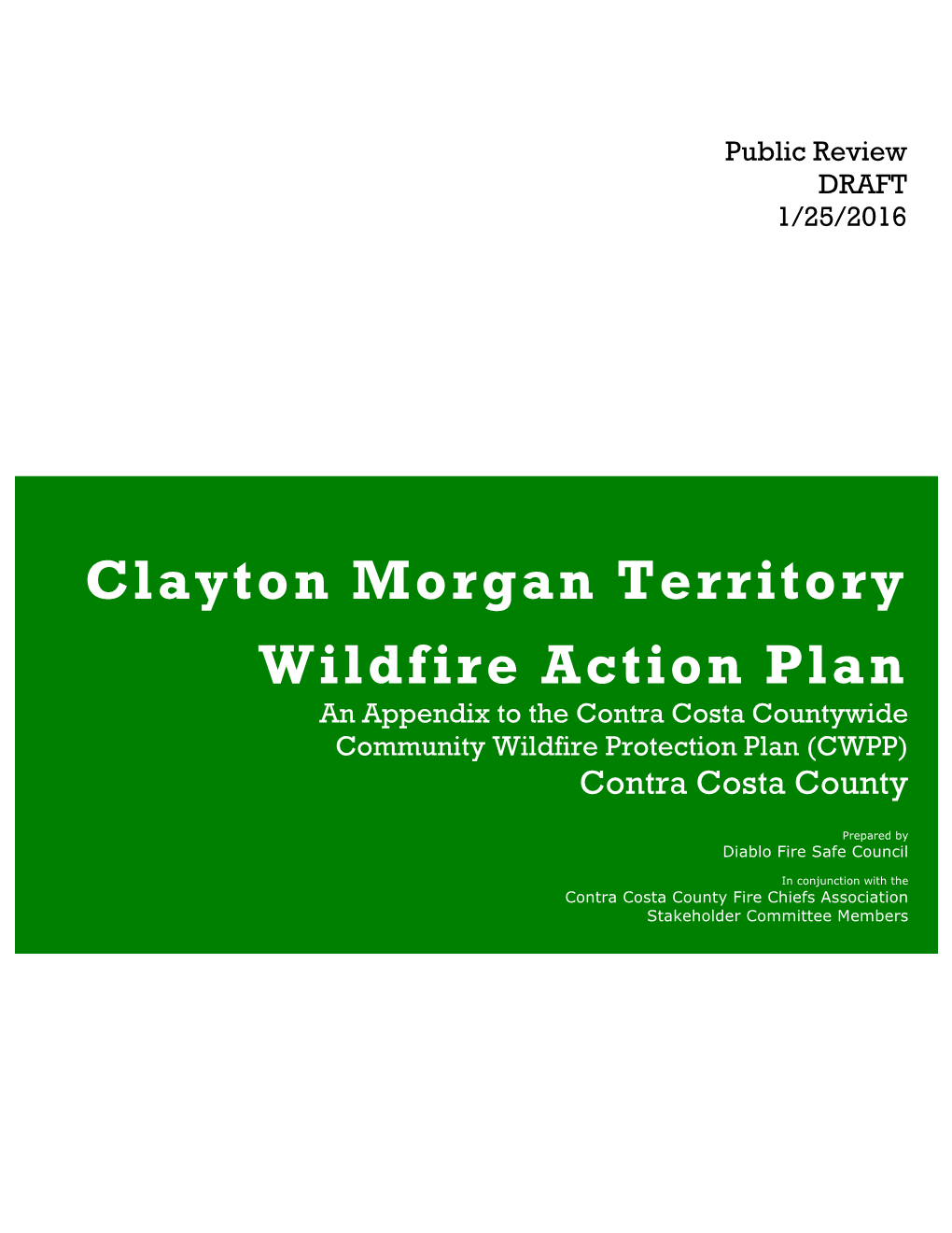 Draft Clayton Morgan Territory Fire Action Plan