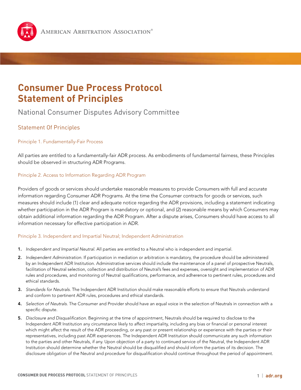 AAA Consumer Due Process Protocol