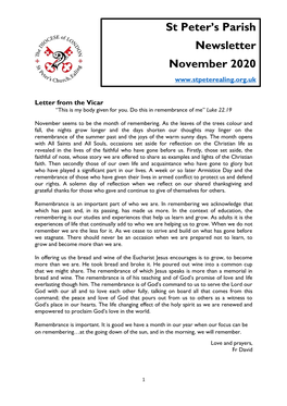 St Peter's Parish Newsletter November 2020