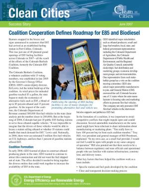 Coalition Cooperation Defines Roadmap for E85 and Biodiesel