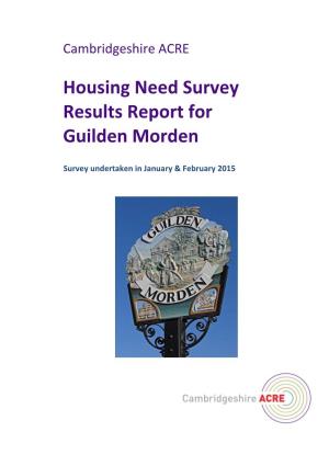 Housing Need Survey Results Report for Guilden Morden