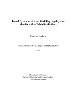 Phd 2013 F Hodous, Toluid Dynamics of Asia