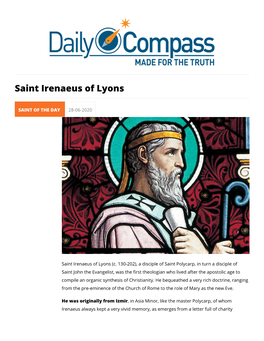 Saint Irenaeus of Lyons