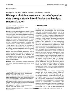 Wide-Gap Photoluminescence Control of Quantum Dots Through Atomic Interdiffusion and Bandgap Renormalization