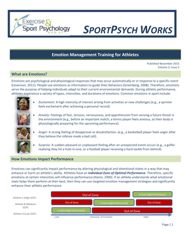 Emotion Management Training for Athletes