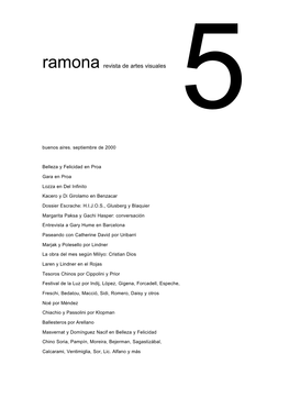 Ramona Revista De Artes Visuales 5 Buenos Aires
