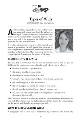 Types of Wills Alexandra Gadzo (Palo Alto, California)