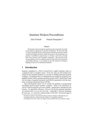 Quantum Weakest Preconditions