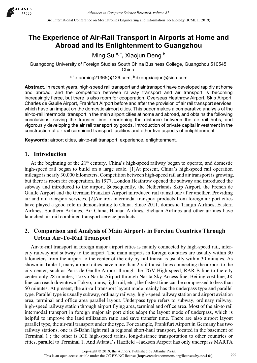 The Experience of Air-Rail Transport in Airports at Home and Abroad And