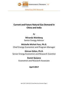 Current and Future Natural Gas Demand in China and India