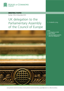 UK Delegation to the Parliamentary Assembly of the Council of Europe