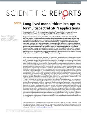 Long-Lived Monolithic Micro-Optics for Multispectral GRIN Applications