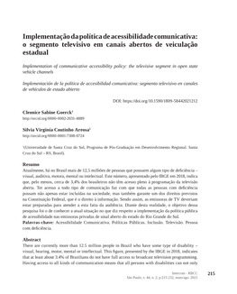 Implementation of Communicative Accessibility Policy: the Televisive Segment in Open State Vehicle Channels