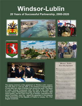 Windsor-Lublin 20 Years of Successful Partnership, 2000-2020