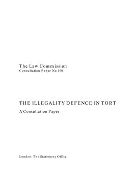 The Illegality Defence in Tort