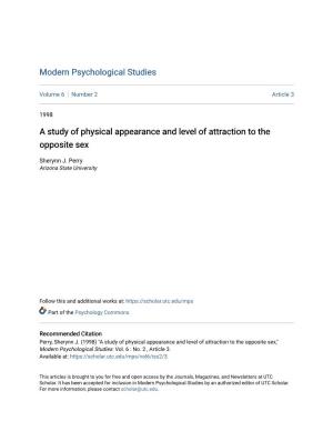A Study of Physical Appearance and Level of Attraction to the Opposite Sex