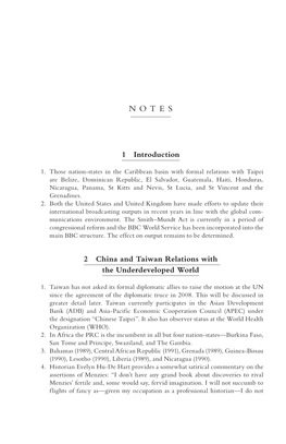 1 Introduction 2 China and Taiwan Relations with the Underdeveloped World