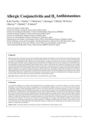 Allergic Conjunctivitis and H Antihistamines