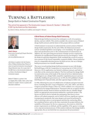 Turning a Battleship: Design-Build on Federal Construction Projects