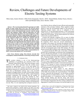 Review, Challenges and Future Developments of Electric Taxiing Systems