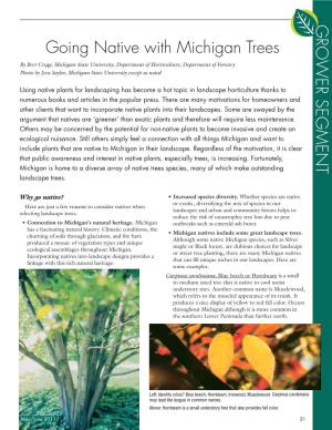 Going Native with Michigan Trees GROWER SEGMENT