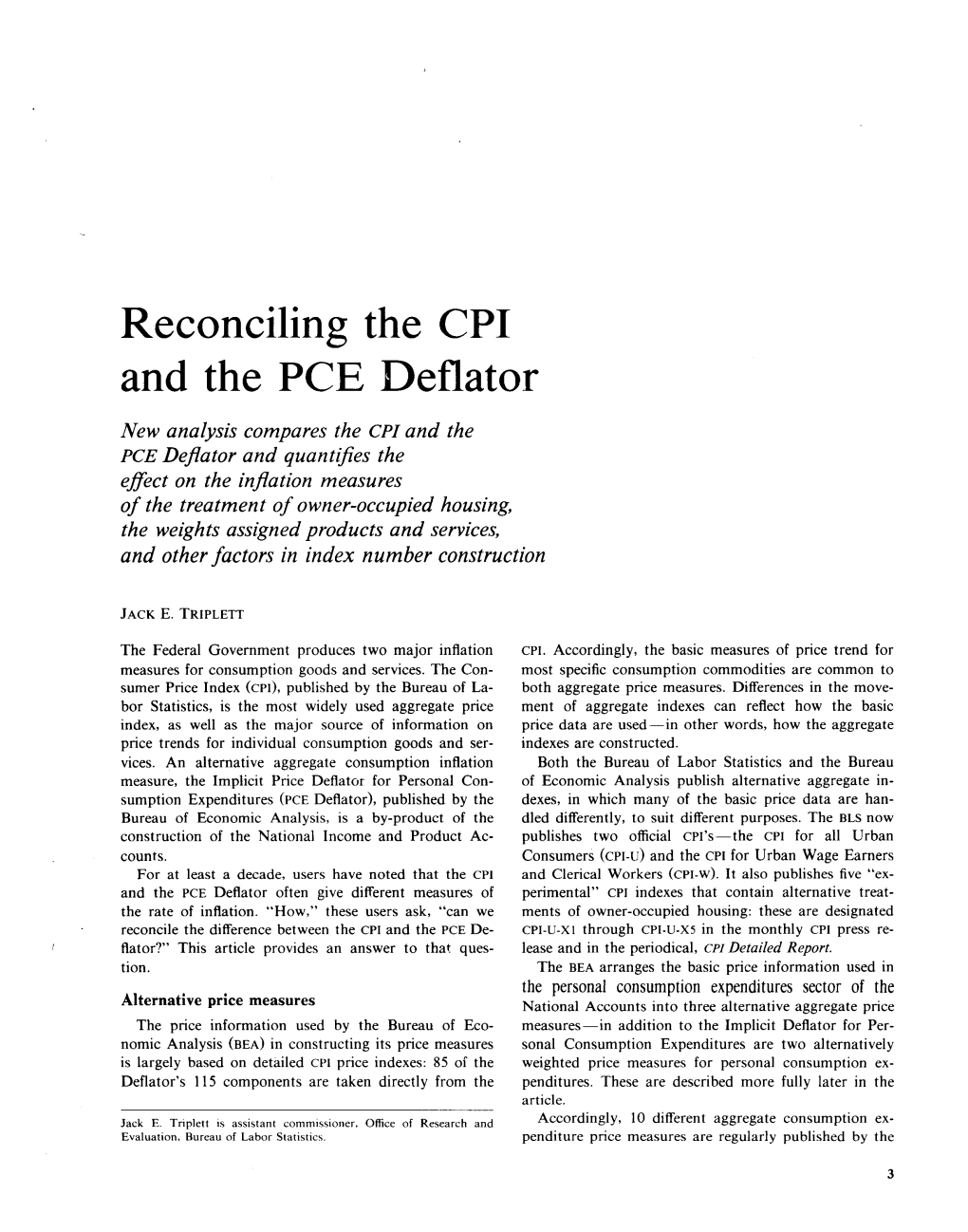 Reconciling the CPI and the PCE Deflator