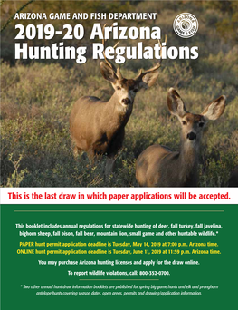 2019-20 Arizona Hunting Regulations