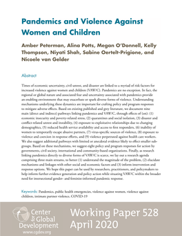 Pandemics and Violence Against Women and Children