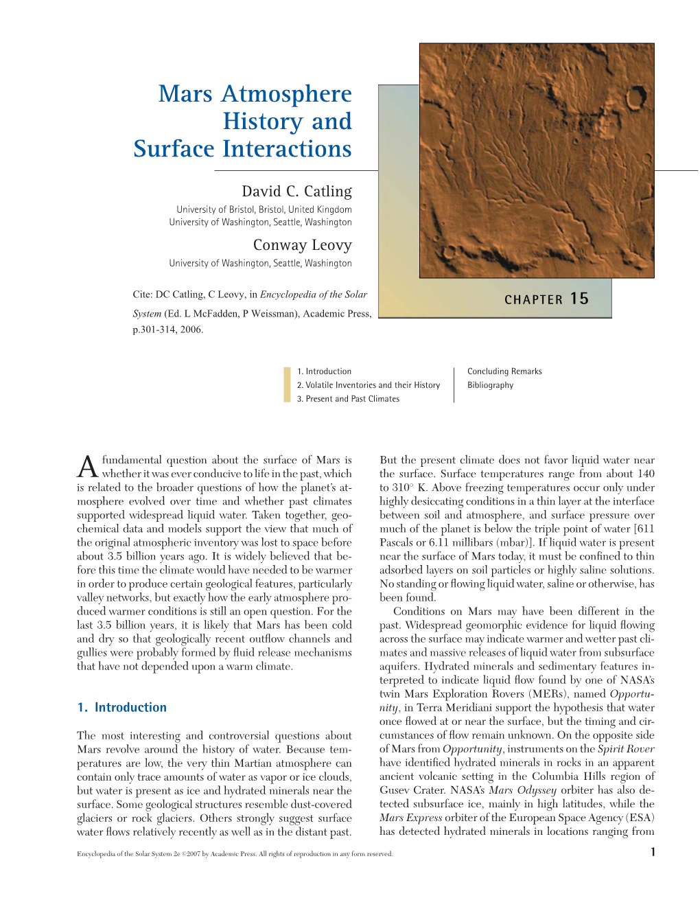 Mars Atmosphere History and Surface Interactions