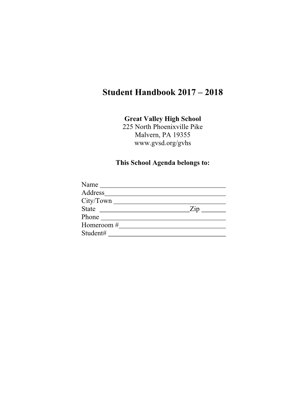 Student Handbook 2017 – 2018