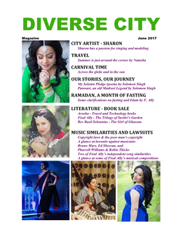DIVERSE CITY Magazine June 2017 CITY ARTIST - SHARON Sharon Has a Passion for Singing and Modeling