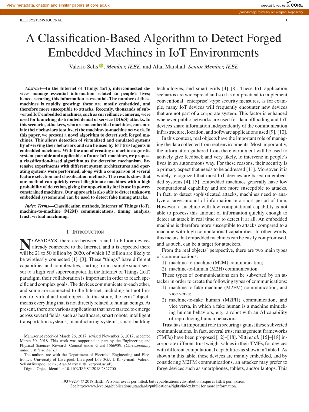 A Classification-Based Algorithm to Detect Forged Embedded