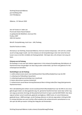 Stichting Dorpsraad Abbenes Inzake Ontwerp Duinpolderweg/Poelweg 1