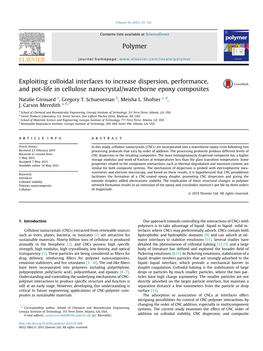 Exploiting Colloidal Interfaces to Increase Dispersion, Performance, and Pot-Life in Cellulose Nanocrystal/Waterborne Epoxy Composites