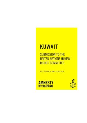Kuwait Submission to the United Nations Human Rights Committee
